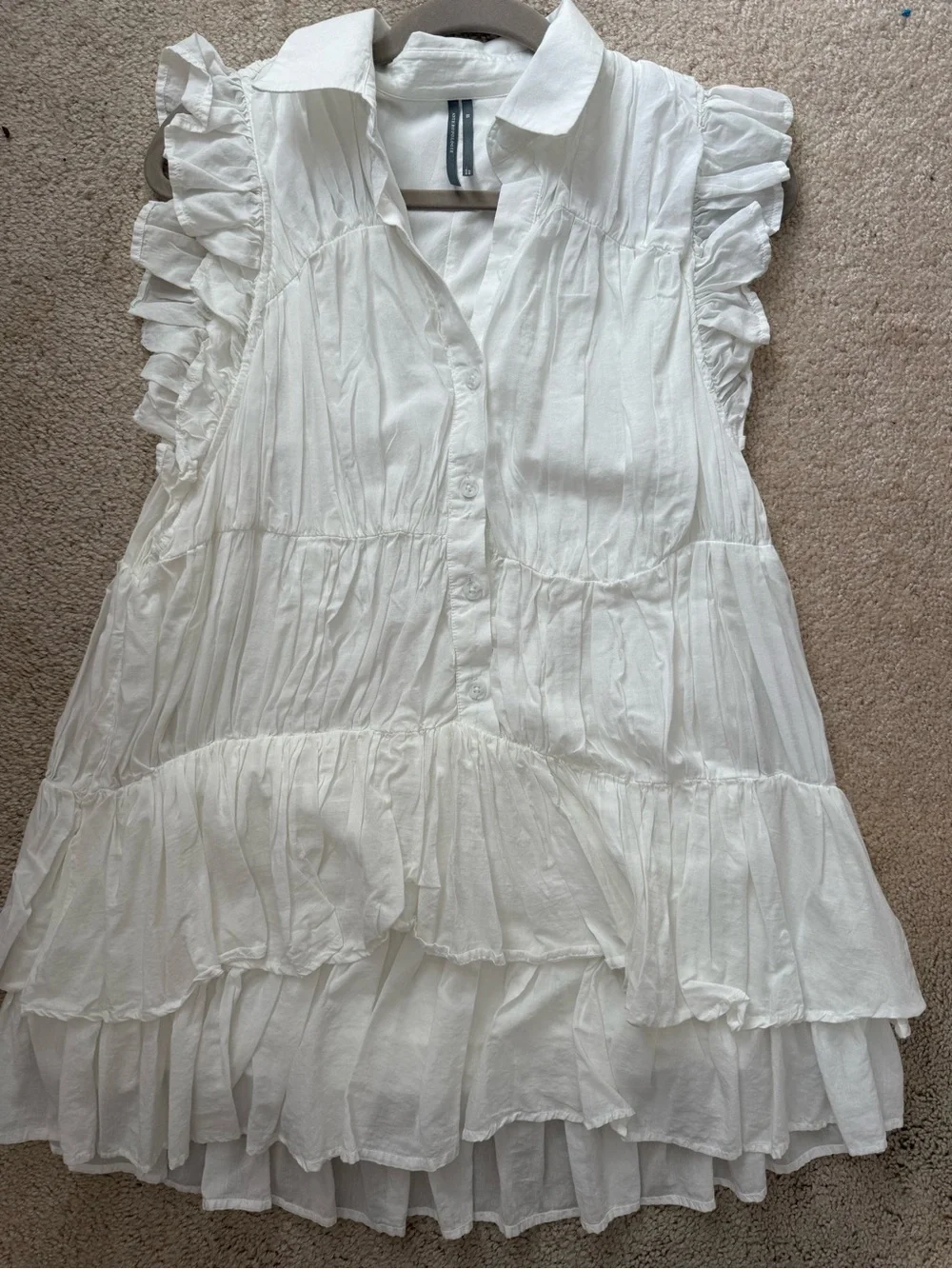 Anthropologie Sleeve Ruffle Mini Shirt Dress - Picture 9 of 9